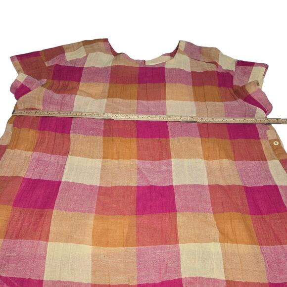 Isabella Sinclair Womens Large Top patchwork Plaid Colorful Boho Chic Casual - Picture 8 of 10